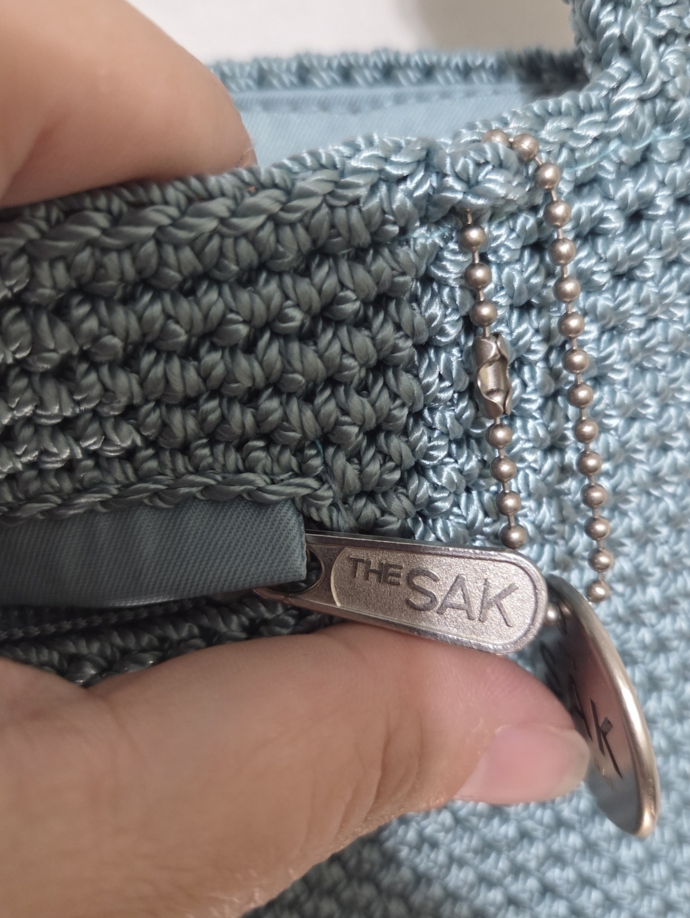The Sak Sea Blue Crochet Crossbody Bag NWT - Picture 6 of 13